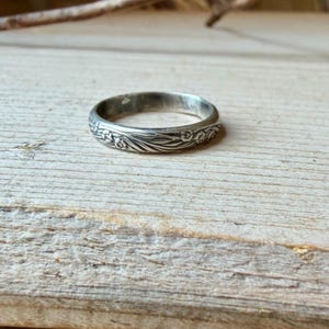 Argentium Silver Band Ring • Rosette Design•Handmade Elegance image 4