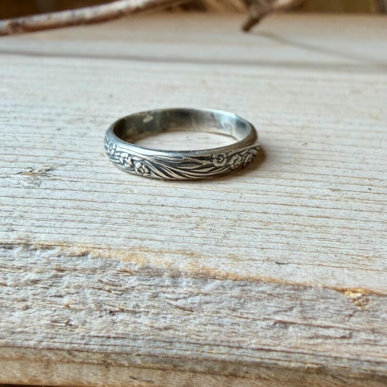 Argentium Silver Band Ring • Rosette Design•Handmade Elegance image 4