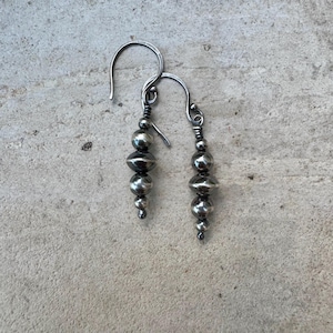 Navajo Pearl Dangle Earrings, Sterling Silver Drop Earrings, Navajo Pearl Earrings, Handmade Jewelry, Gift for Her