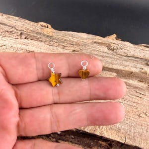 Tiger’s Eye Heart & Star Charms • 6–7mm Hearts • 10mm Star Gemstones image 9