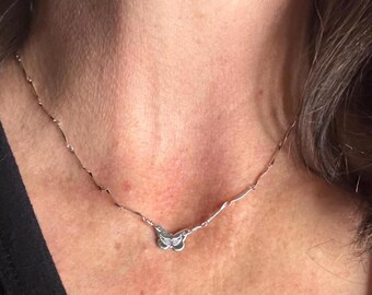 Custom Sterling Silver Butterfly Charm Necklace - Personalized Jewelry Gift