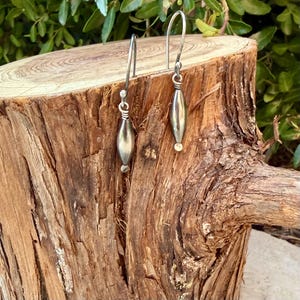 Desert Pearl Dangle Earrings • Sterling Silver Torpedo Drop Earrings • Southwest Jewelry image 5