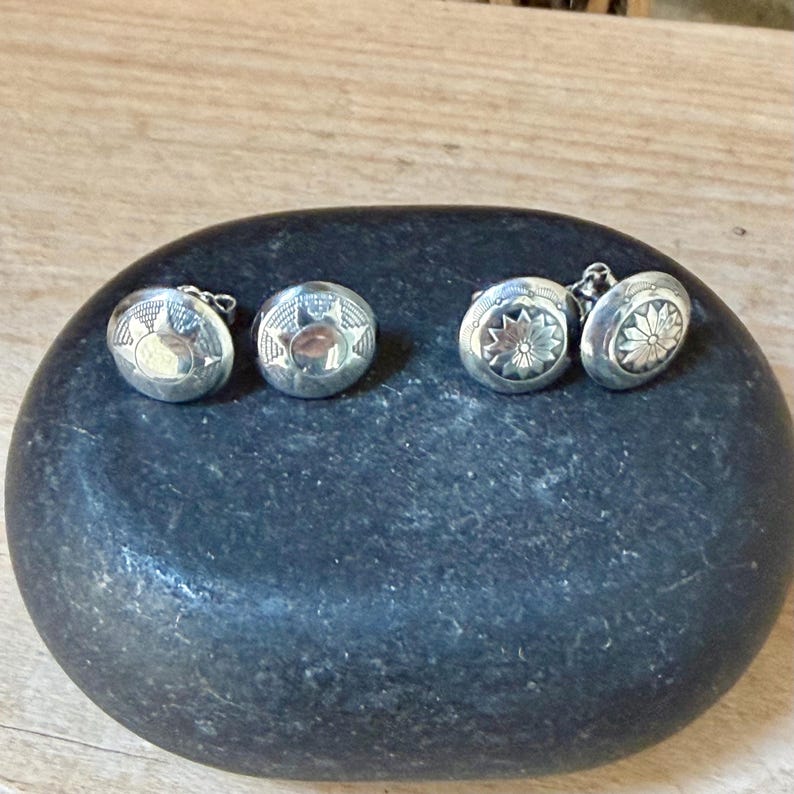 11mm Sterling Silver Stud Earrings • Sunflower • Star •Concho Posts image 4