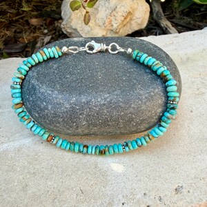 Kingman Blue Turquoise Bracelet • Sterling Silver Southwest Jewelry image 9