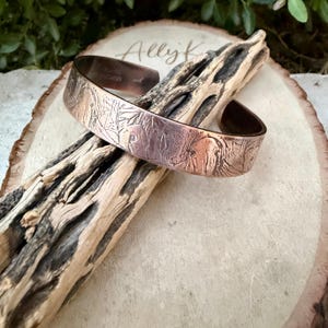 Horse Embossed Copper Cuff • Rustic Raw Copper Bracelet • Hand‑Forged Southwestern Jewelry image 5