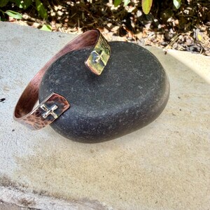 Copper Cross Cuff Bracelet • Sterling Mixed Metal Cross • Western Faith Jewelry image 9
