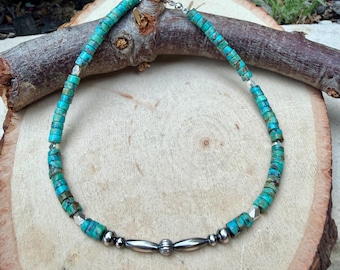 Sterling Silver Desert Pearl Anklet • Turquoise Heishi • Southwest Jewelry