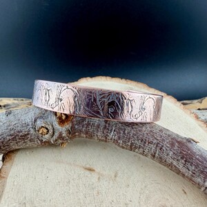 Horse Embossed Copper Cuff • Rustic Raw Copper Bracelet • Hand‑Forged Southwestern Jewelry image 4