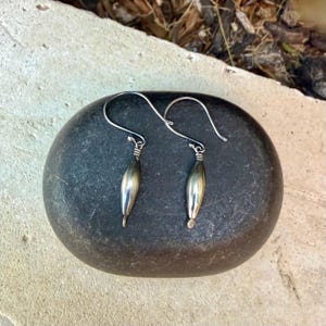Desert Pearl Dangle Earrings • Sterling Silver Torpedo Drop Earrings • Southwest Jewelry image 4