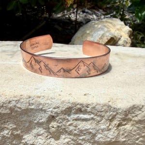 Rustic Mountains Copper Cuff • Hand‑Forged Raw Copper Bracelet image 3