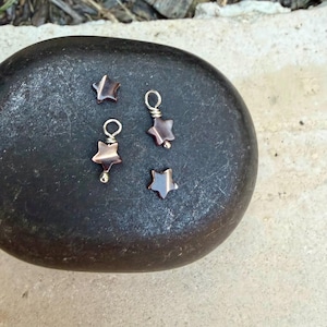 Perlmutt Stern Charms • 6 mm & 13 mm Sterling Silber gewickelt Bild 2