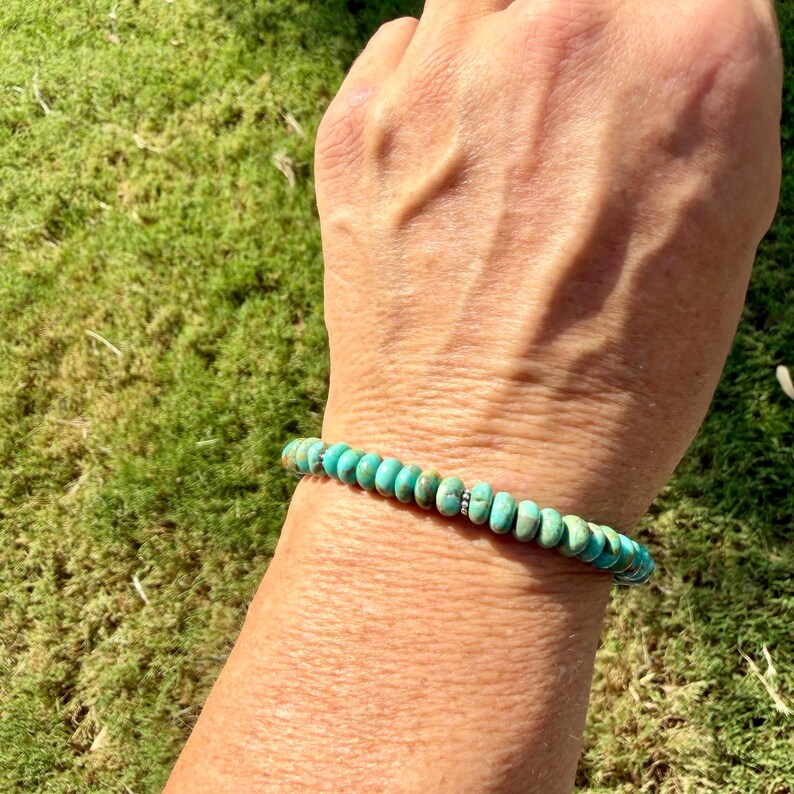 Kingman Green Turquoise Bracelet • Sterling Silver Southwest Style bild 9
