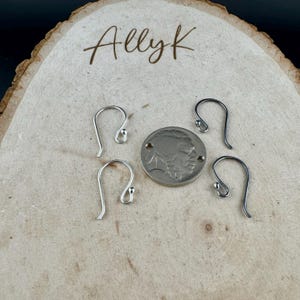 18g Argentium Ball End Ear Wires • 3/4 Inch • Hand‑Forged Silver Findings image 6