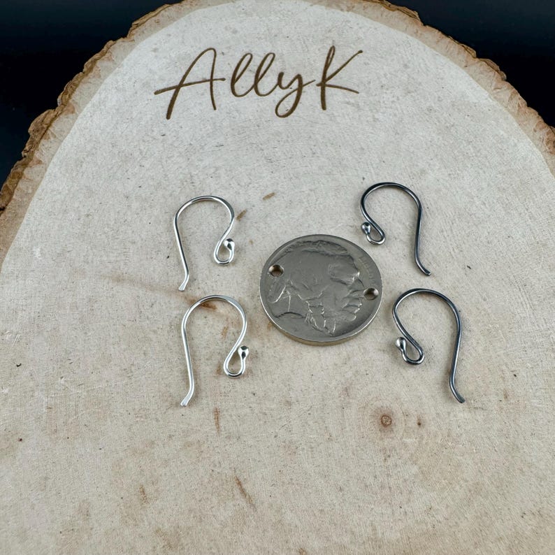 18g Argentium Ball End Ear Wires • 3/4 Inch • Hand‑Forged Silver Findings image 6