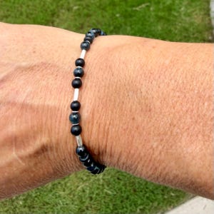 Blue Tiger’s Eye Onyx Bracelet • Hawk’s Eye • Sterling Silver Jewelry image 7