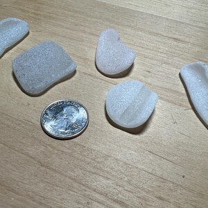 5 White Sea Glass Pieces: Genuine Frosted Beach Glass for Jewelry