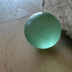 Sea Glass Marble | Perfectly Rounded 1.5cm Aqua Green Gem | Authentic Ocean-Tumbled Treasure
