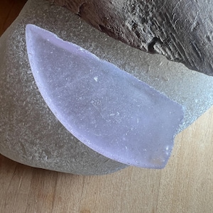 Lavender Purple Sea Glass | Partial Circle Pendant Piece | Ocean-Tumbled Gem for Jewelry & Collectors