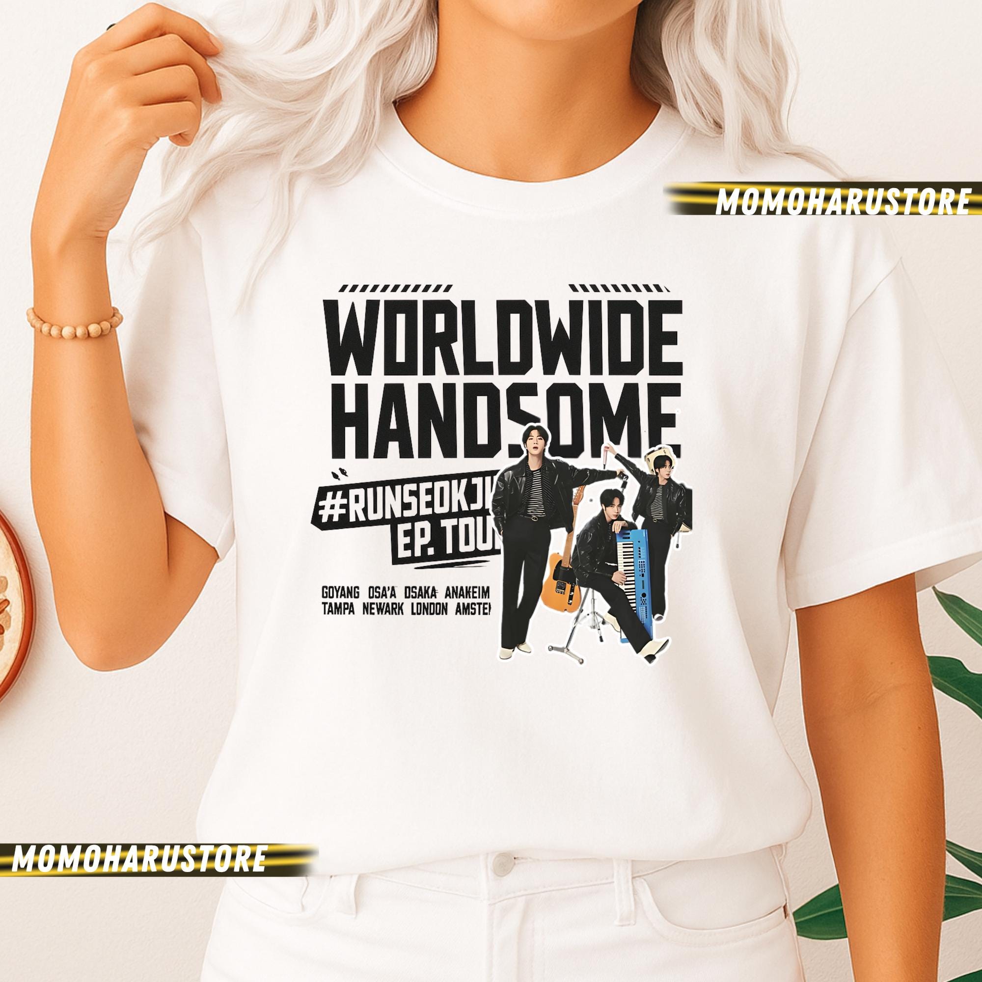 BTS ジン WORLDWIDE HANDSOME Tシャツ Lサイズ Worldwide Handsome Jin T-shirt, Bts, K-pop Concert Tee