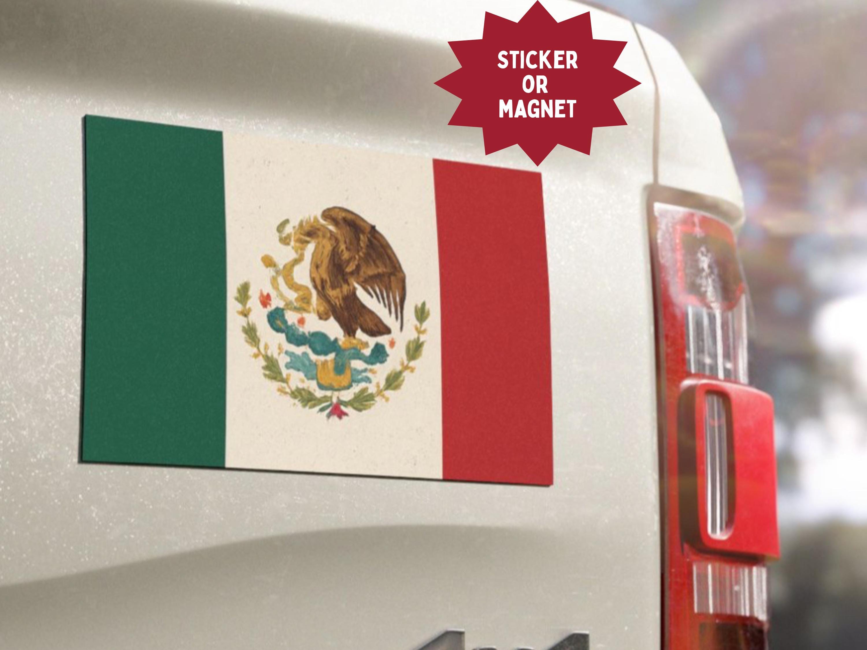 MEXICO Mexican Flag 3\" (75mm) Vinyl Bumper Stickers, Decals X2