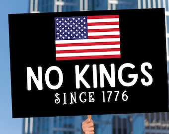 No Kings in America Yard Sign: Double-Sided Protest Sign