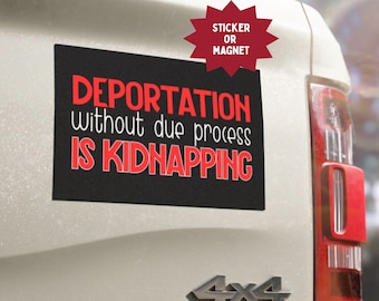 Anti-ICE Bumper Sticker/Magnet: Due Process, Abolish ICE