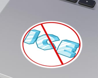 Anti-ICE Round Sticker: Abolish ICE - Laptop, Car, Water Bottle