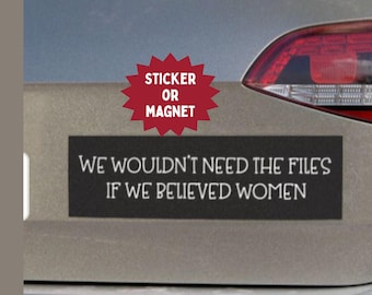 トランプ・エプスタイン訴訟バンパーステッカー/マグネット：女性を信じる車用デカール、フェミニスト・バンパーマグネット