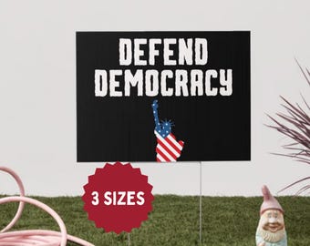 Skylt för försvar av demokratin: Antifascism, inga kungar, dubbelsidig protestskylt, tillverkad i USA