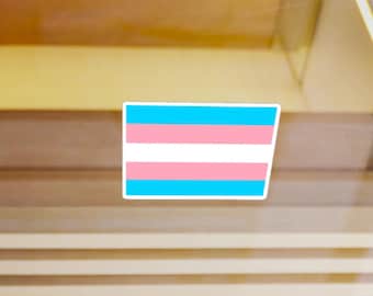 Transgender Pride Flag Vinyl Decal, LGBTQ+ Sticker: Indoor/Outdoor
