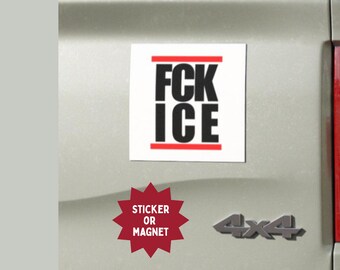 Abolish ICE Sticker/Magnet: Run DMC Style Vinyl