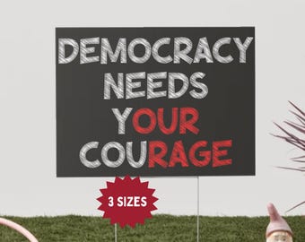 Pro-Democracy Yard Sign | Anti-Fascism No Kings Protest Sign | Durable & Weatherproof