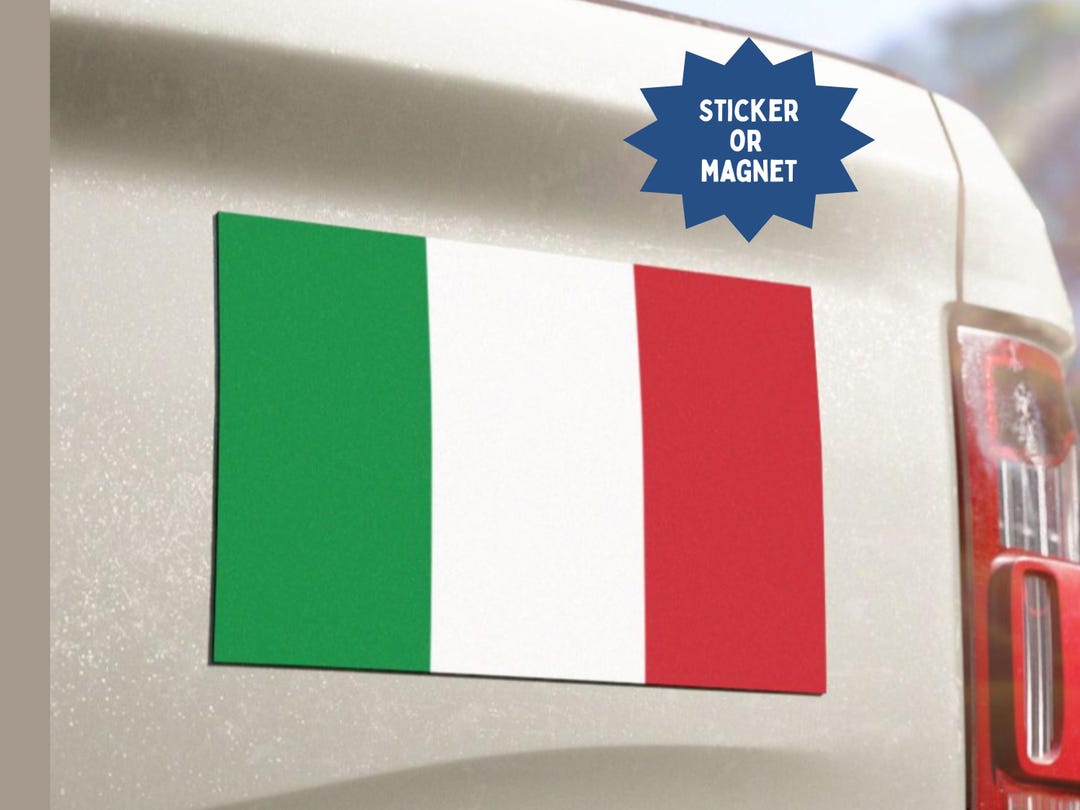 Italian Car Sticker Italian Flag Bumper Sticker or Car Magnet - Etsy