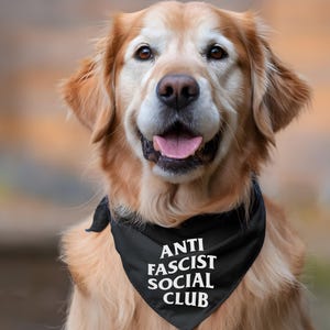 Anti-Fascism Dog Bandana: Protest Pet Apparel