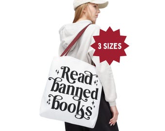 Bolsa de tela "Lee libros prohibidos": apoya a las bibliotecas públicas, regalo para los amantes de la lectura