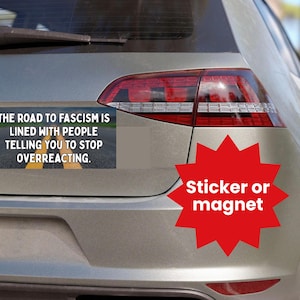 Antifaschismus-Automagnet | Road to Fascism Autoaufkleber, Automagnet | Anti-Trump-Auto-Aufkleber | Anti-MAGA Sticker, Magnet