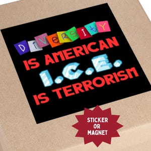 Abolish ICE Sticker/Magnet: No Human is Illegal - Water Resistant