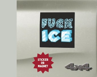 Anti-ICE Abolish ICE Square Stickers or Magnet
