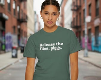 Anti-Trump Unisex T-Shirt: Release the Files Piggy Shirt