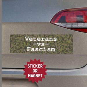 Veterans Against Fascism Bumper Sticker/Magnet: Anti-Trump, No Kings