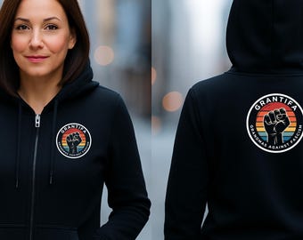 Grandmas Against Fascism Full-Zip Sweatshirt: Grantifa Anti-Fascism Hoodie