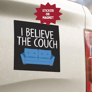 JD Vance Couch Sticker or Magnet: Square, Indoor/Outdoor