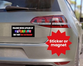 Diversity Not Dictatorship Bumper Sticker or Car Magnet