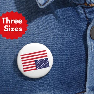 Distressed American Flag Pin: Glossy US Flag Button