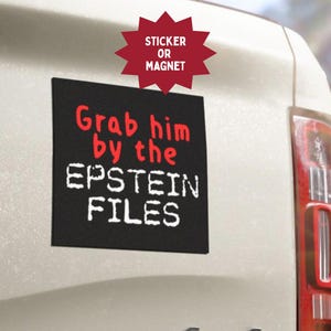 エプスタイン・ファイルズ ステッカー/マグネット：反トランプの政治的ユーモア