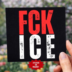 Fuck ICE Sticker/Magnet: Indoor/Outdoor Abolish ICE Decal image 1