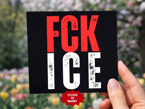 Fuck ICE Sticker/Magnet: Indoor/Outdoor Abolish ICE Decal
