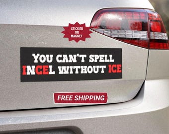 Anti-ICE Bumper Sticker or Car Magnet: Abolish ICE Car Decal