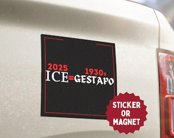 Abolish ICE Vinyl Sticker or Magnet: Car, Laptop, Water Bottle