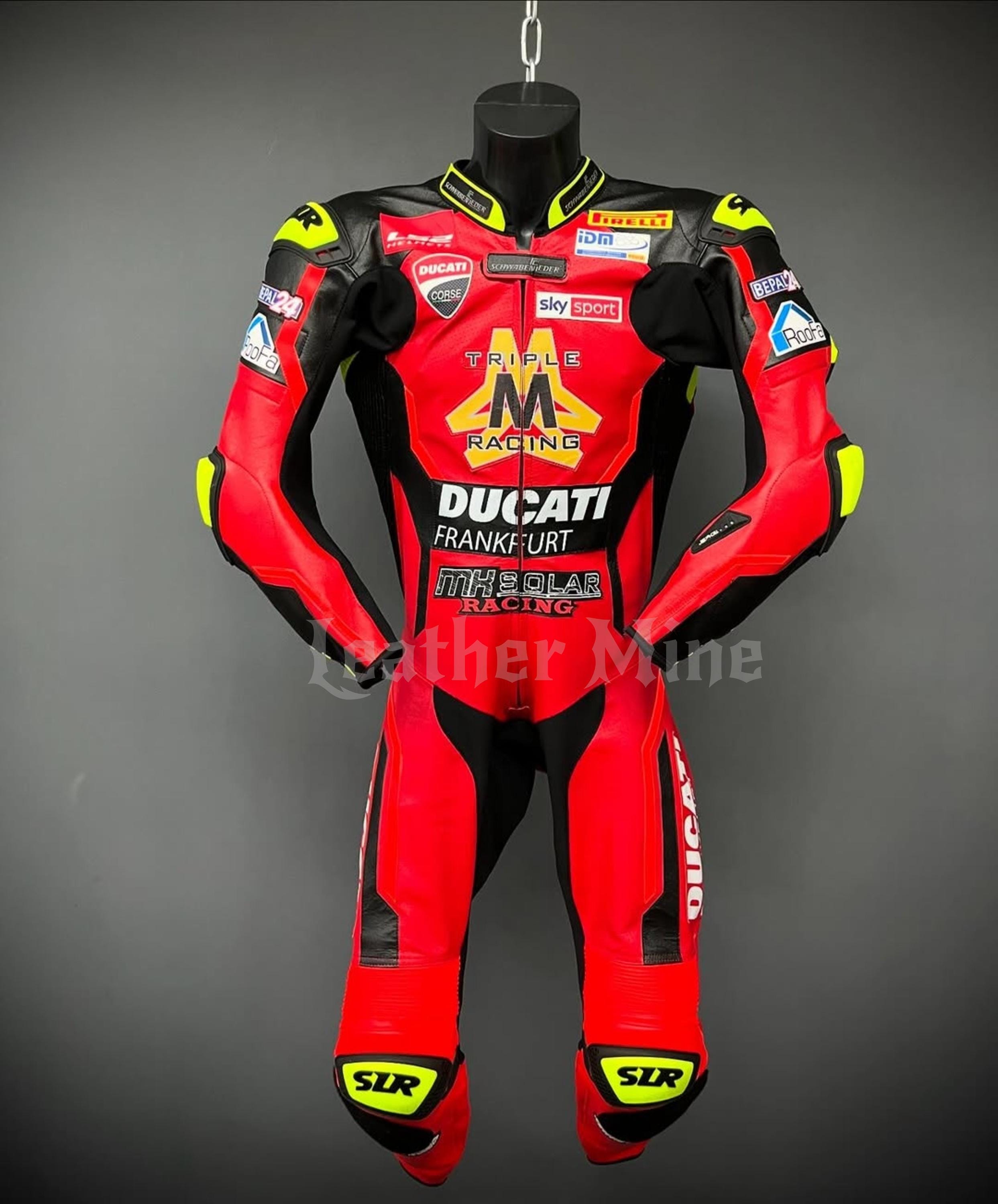 New Ducati Corse C6 Motorcycle Riding Suit, GPlus Motorbike Original Leather Racing Suit, CE Approved Protection, Gift For Bikers